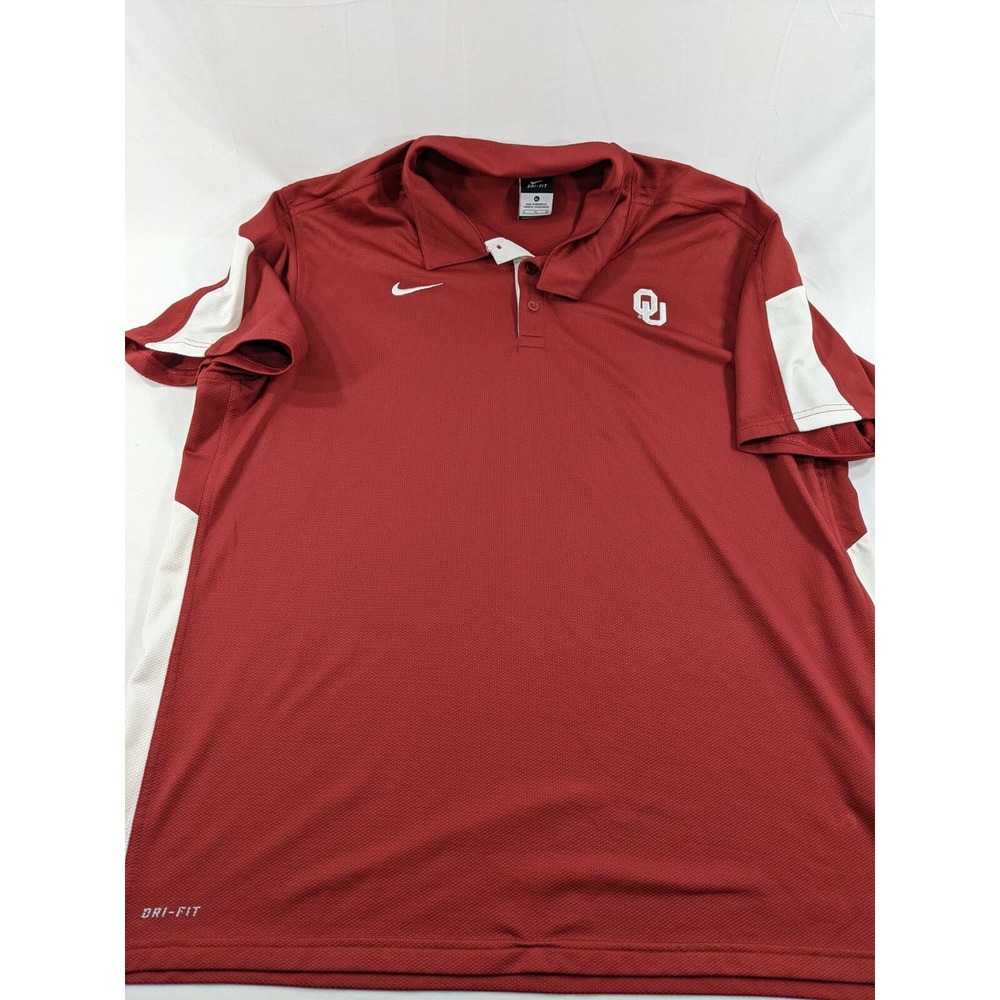 Nike Dri Fit Thick Knit Polo Shirt Oklahoma Sooners OU Size XLarge EUC XL